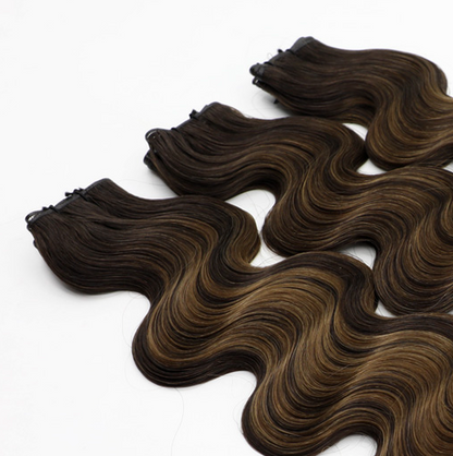 Wavy Rooted Darkest Brown and Chestnut Brown